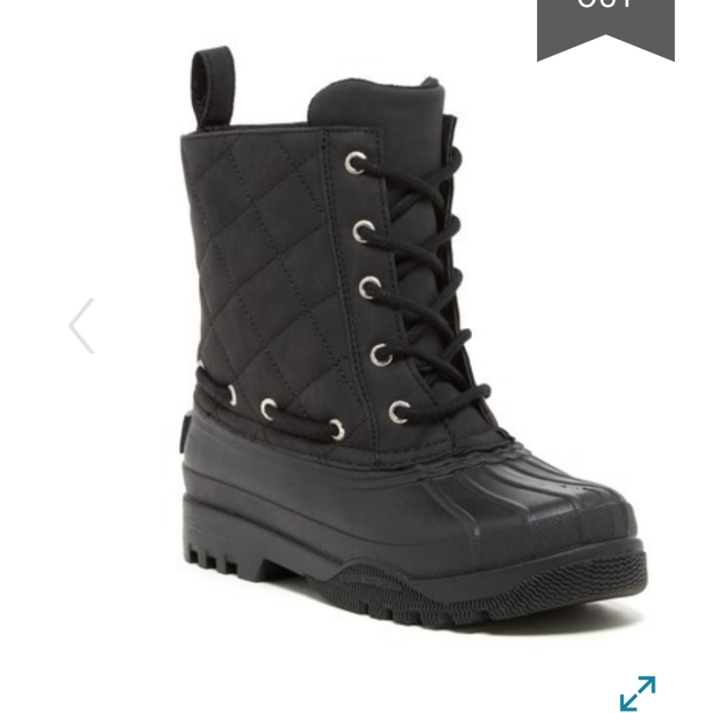 SPERRY TOP SIDER Black Quilted Duck Boots NEW 8